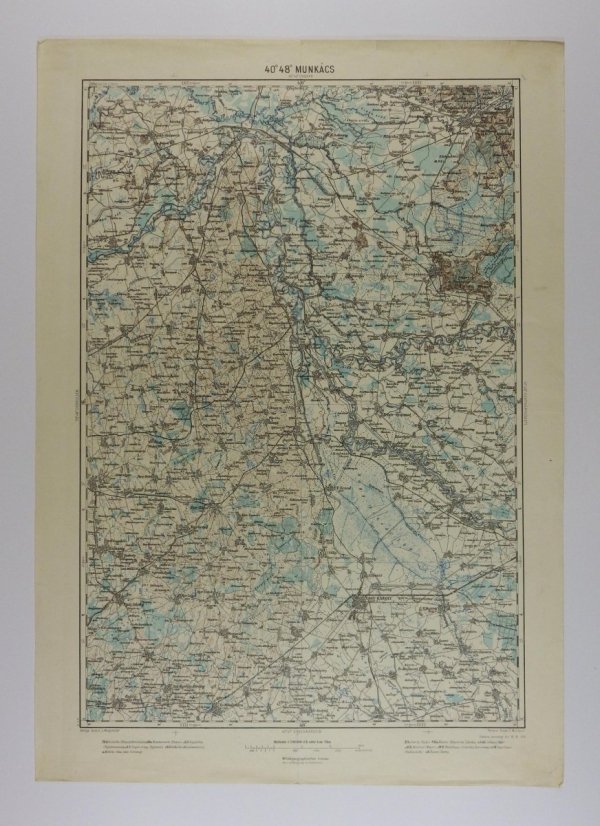 Munkacs - mapa 1:200 000