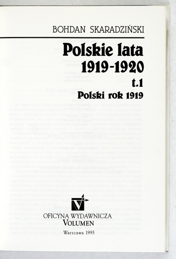 Skaradziński Bohdan - Polskie lata 1919-1920. T. 1-2