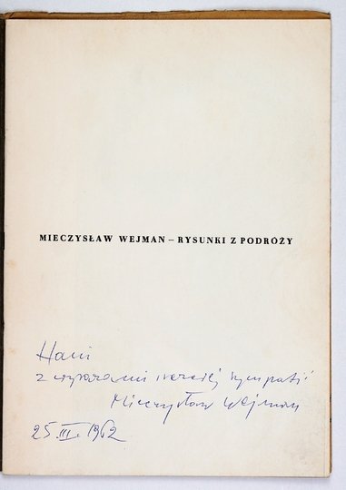 Centralne Biuro Wystaw Artystycznych. Mieczysław Wejman. Rysunki z podróży.