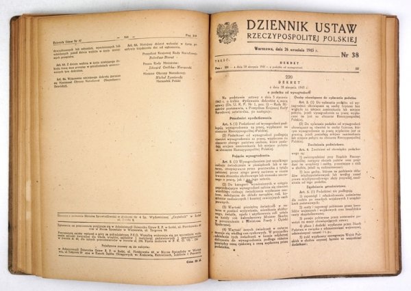 DZIENNIK Ustaw Rzeczypospolitej Polskiej. R. 1944-1945