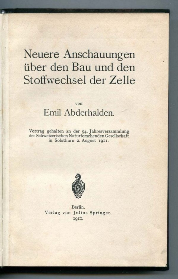 [Klocek] Abderhalden Emil - Neuere Anschauungen uber den Bau [...] [ORAZ] Schlick Moritz - Raum und Zeit in der gegenwartigen Physik [ORAZ] Valentiner Siegfried - Die Grundlagen der Quantentheorie