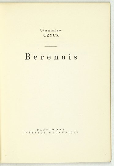 CZYCZ Stanisław - Berenais.