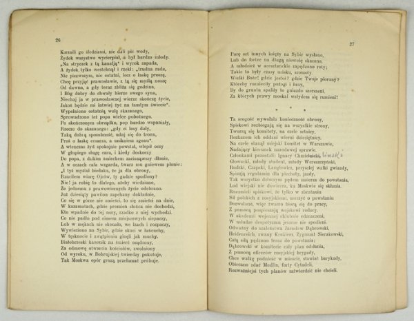 [WĘDRYCHOWSKI Bolesław] - Varsovia (1855-1863) skreślił Kordyan [pseud.].