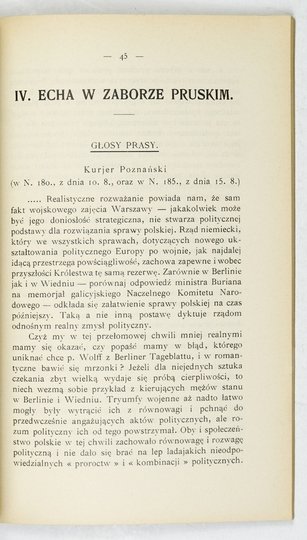 OKUPACJA Warszawy. Zbiór dokumentów i głosów prasy dotyczących sprawy polskiej w związku z zajęciem Warszawy przez wojska niemieckie.