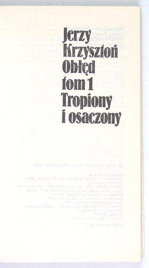 KRZYSZTOŃ Jerzy - Obłęd. T. 1-3