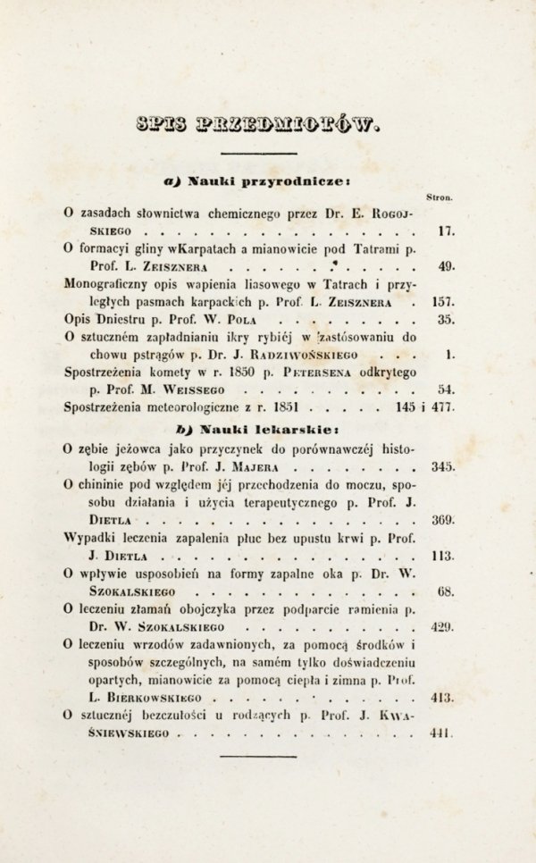 Rocznik Towarzystwa Naukowego z Uniwersytetem Jagiellońskim złączonego. Oddział Nauk Przyrodniczych i Lekarskich, t. 6, z. 3. 1852