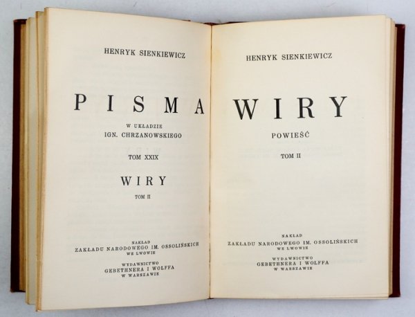 SIENKIEWICZ Henryk - Wiry. Powieść. T. 1-2 (w 1 wol.)