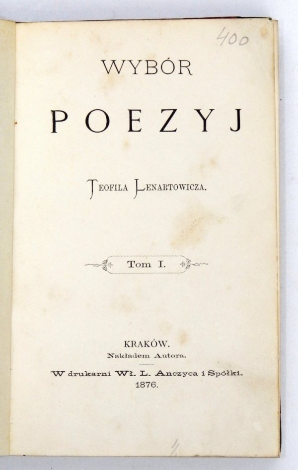 Lenartowicz Teofil - Wybór Poezyj. T. 1-4