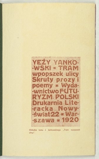 [JANKOWSKI Jerzy]. Yeży Yankowski - Rytmy miasta. Wybór i opracowanie A.K. Waśkiewicz