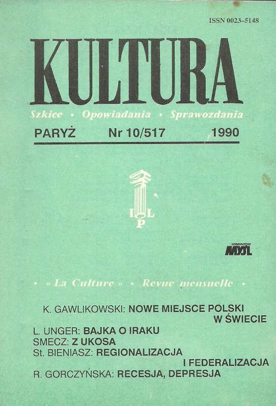 Kultura. Szkice, opowiadania, sprawozdania. Nr 10/517: X 1990.