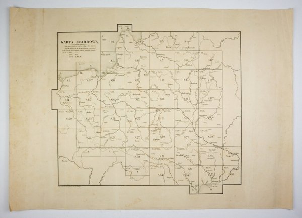 [POLSKA]. Karta dawnej Polski z przyległemi okolicami krajów sąsiednich według nowszych materyałów. 48 arkuszy miedziorytowych form. ca 63x84 cm + skorowidz form. 44,6x62,8 cm.