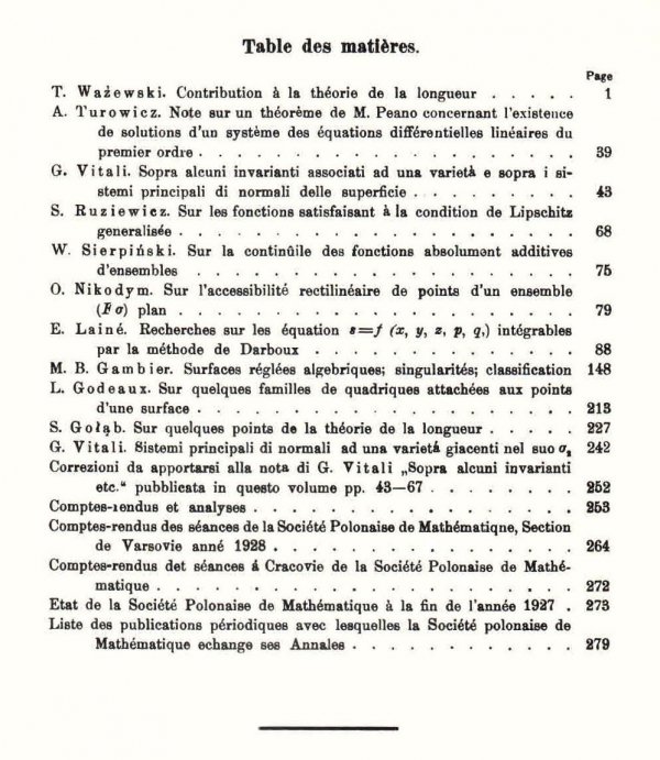 Rocznik Polskiego Tow. Matematycznego. Annales de la Societe polonaise de mathematique. T..7  - reprint lata 1960-te