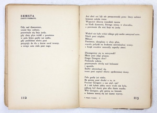 PEIPER Tadeusz - Poematy. (Zbiór).