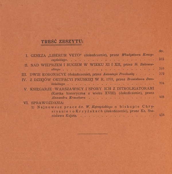 Przegląd Historyczny. Dwumiesięcznik naukowy. Red. J. K. Kochanowski. T.1, z.3: XI-XII 1905