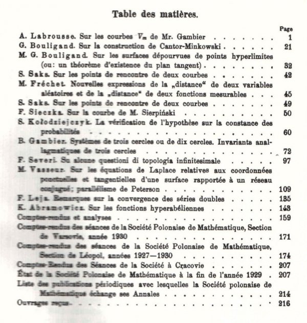 Rocznik Polskiego Tow. Matematycznego. Annales de la Societe polonaise de mathematique. T.9 - reprint lata 1960-te