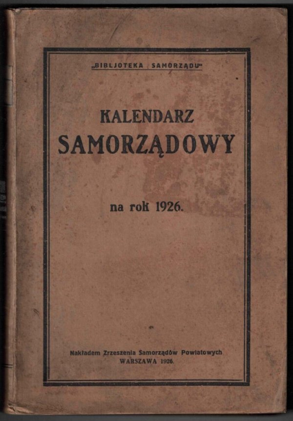 Kalendarz samorządowy na rok 1926
