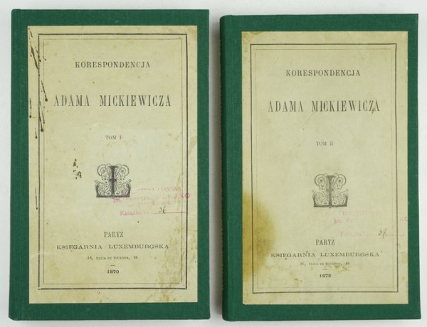 MICKIEWICZ Adam - Korespondencja ... T. 1-2.