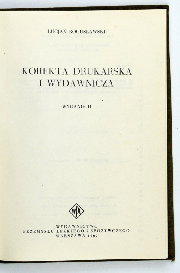 Bogusławski Lucjan - Korekta drukarska i wydawnicza. Wyd. II