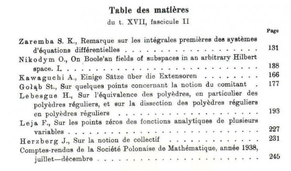 Rocznik Polskiego Tow. Matematycznego. Annales de la Societe polonaise de mathematique. T.17 Fascicule II - reprint lata 1960-te