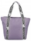 Modna Torebka Shopper Bag XL firmy Herisson Jasno Fioletowa