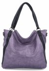 Duża Torebka Damska Shopper Bag firmy Hernan Ciemno Fioletowa