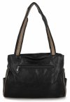 Dwukomorowa Torebka Damska Shopper Bag firmy Hernan Czarna/Ziemista