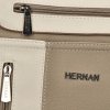 Dwukomorowa Torebka Damska Shopper Bag firmy Hernan Ciemno Beżowa/Beżowa