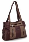 Dwukomorowa Torebka Damska Shopper Bag firmy Hernan Bordowa/Ziemista