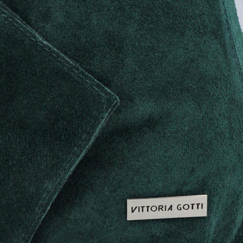 Torebka Skórzana XL Shopper Bag Butelkowa Zieleń