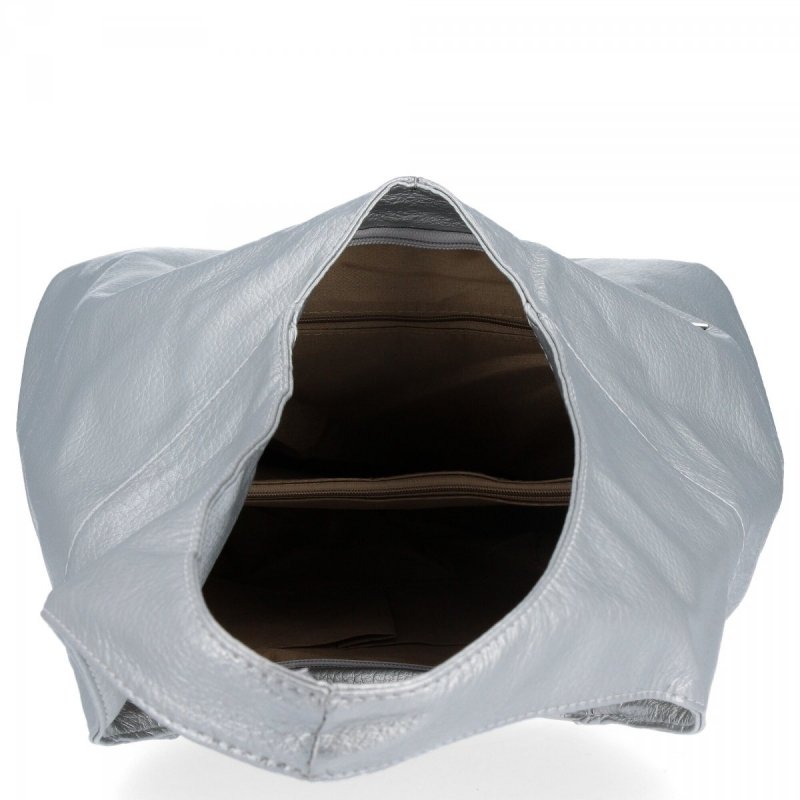 Uniwersalna Torebka Damska Shopper Bag firmy Hernan Srebrna