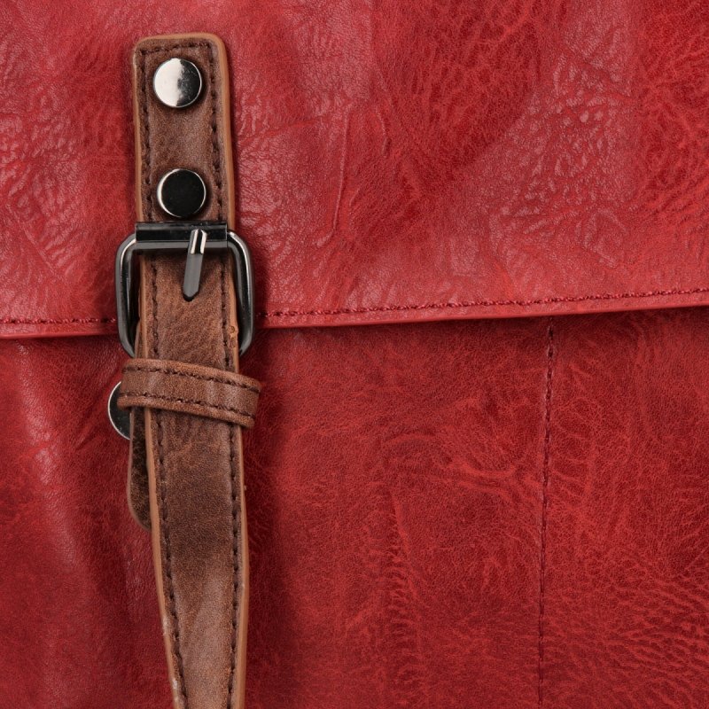 Modny Plecak Damski Vintage firmy Herisson Ciemno Czerwony