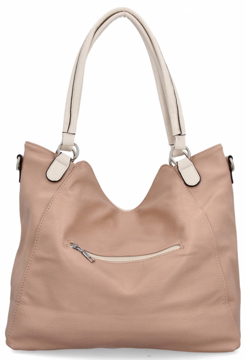 Torebka Damska Shopper Bag XL firmy Hernan HB0337 Pudrowy Róż