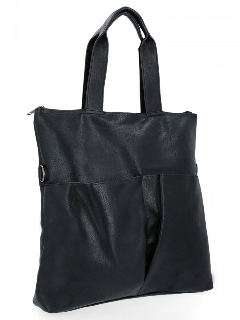 Duża Torebka Damska Shopper Bag XL firmy Hernan Czarna