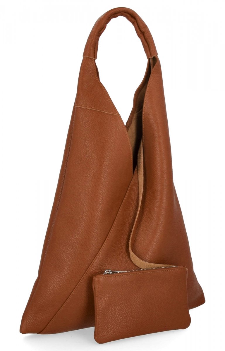 Torebka Skórzana Shopper Bag z Etui Ruda