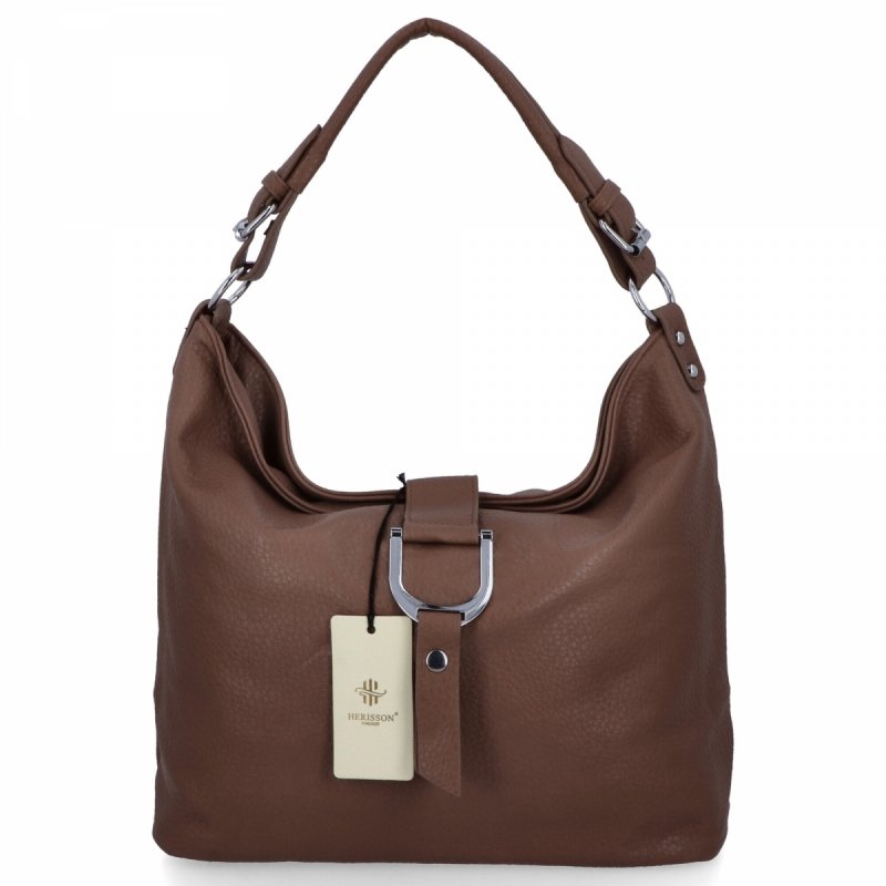 Torebka Damska Na Ramię firmy Herisson Ciemno Beżowa