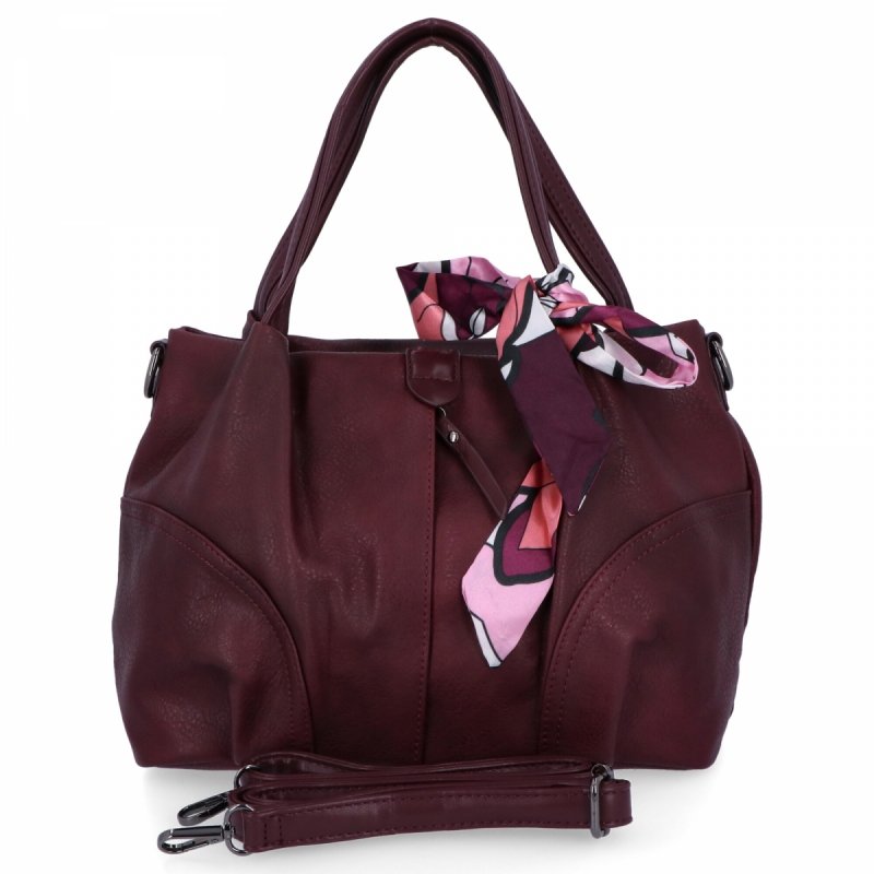 Torebka Damska typu Shopper Bag firmy Herisson Bordowa