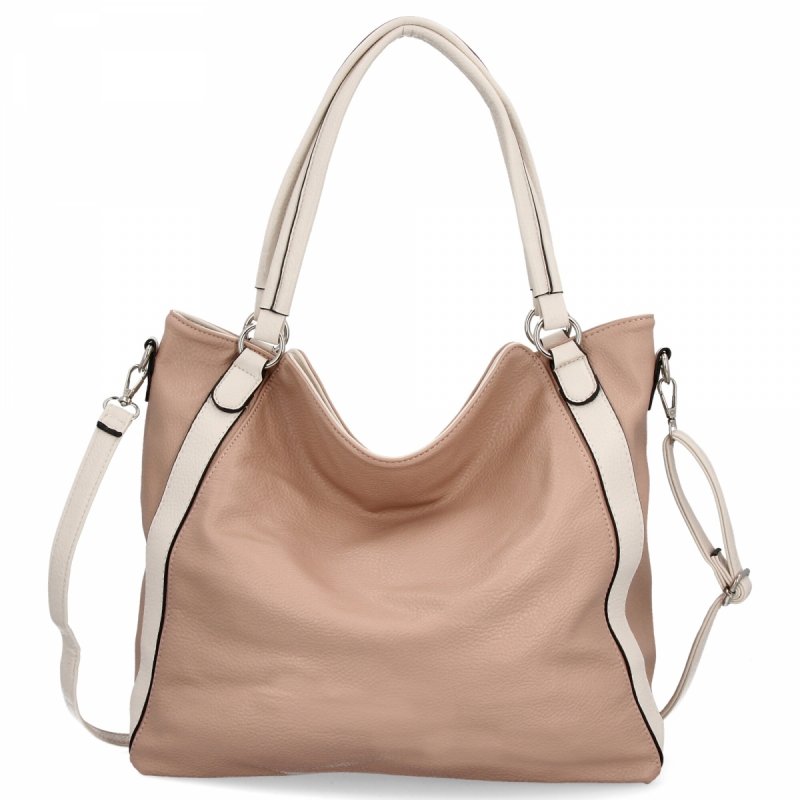 Torebka Damska Shopper Bag XL firmy Hernan HB0337 Pudrowy Róż