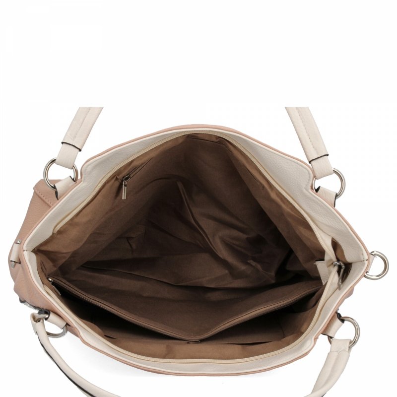 Torebka Damska Shopper Bag XL firmy Hernan HB0337 Pudrowy Róż