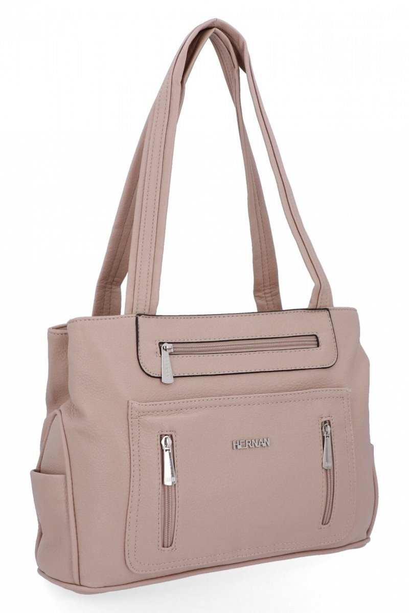 Torebka Shopper Bag firmy Hernan Ciemno Beżowa