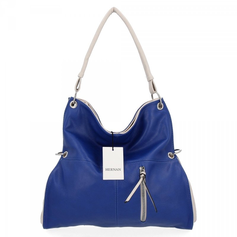Uniwersalne Torebki Damskie Shopper XL firmy Hernan Kobaltowa