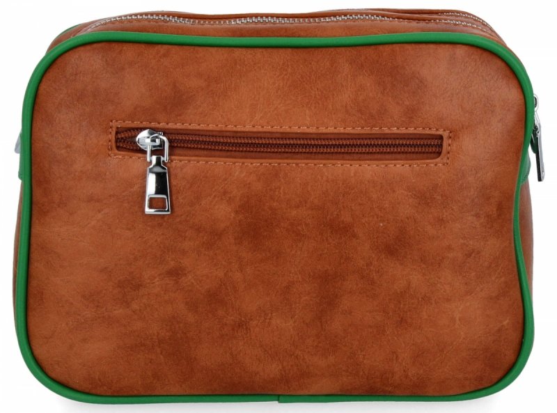 Dwukomorowa Torebka Listonoszka firmy Herisson Ruda/Zielona