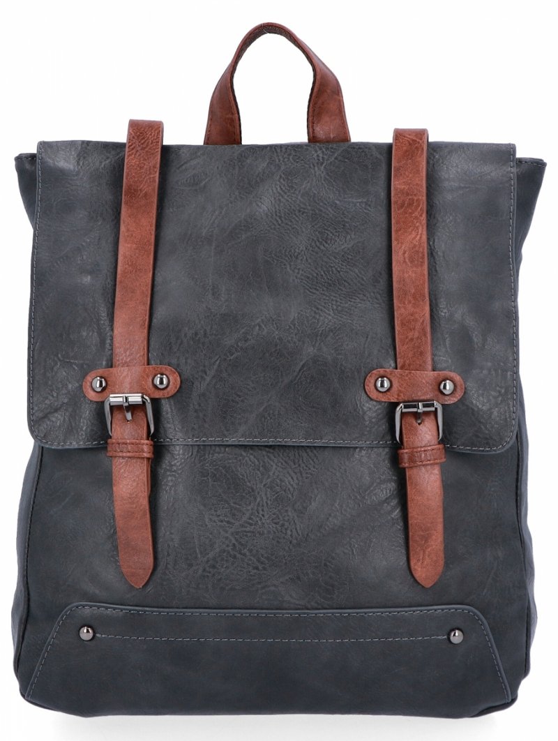 Stylowy Plecak Damski XL Vintage firmy Herisson Szary