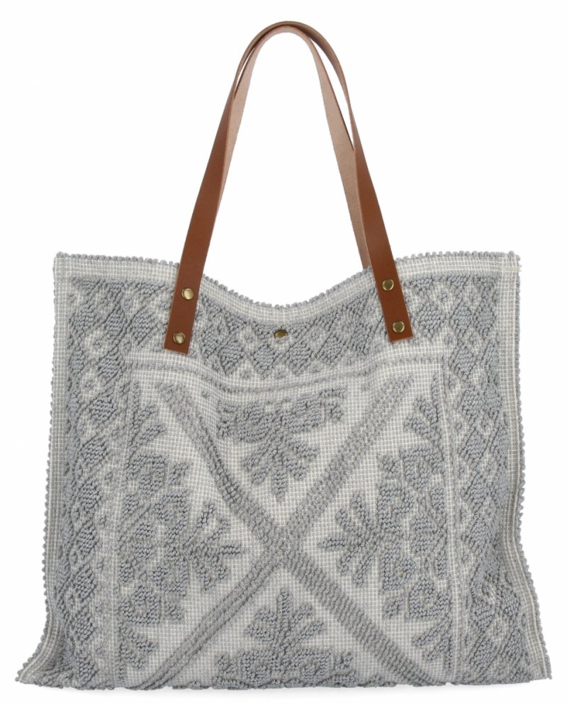 Modna Torebka Shopper Bag Jasno Szara