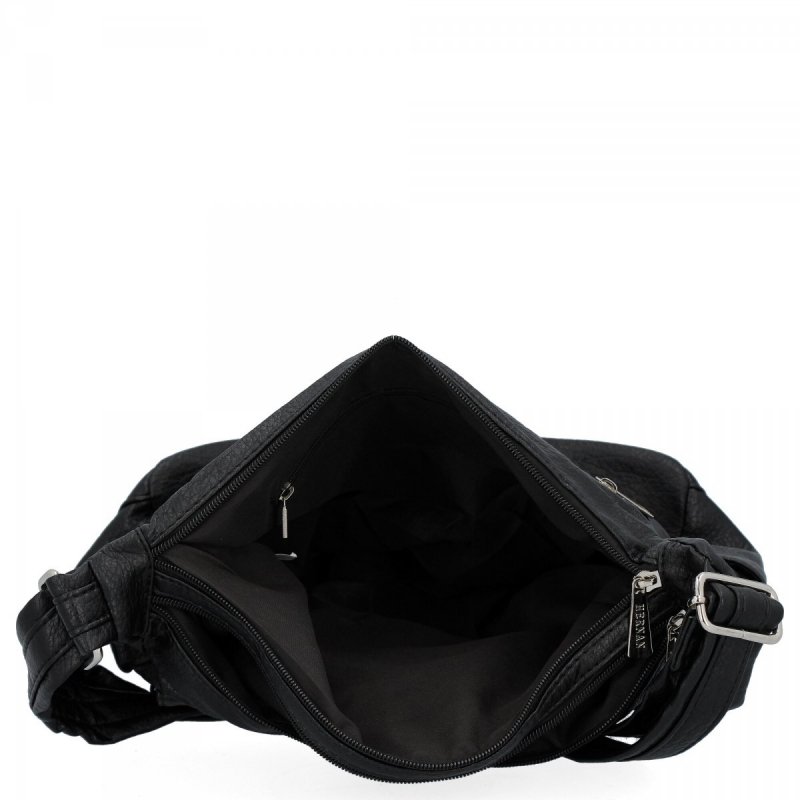 Torebka Damska Listonoszka 2 Komory firmy Hernan Czarna