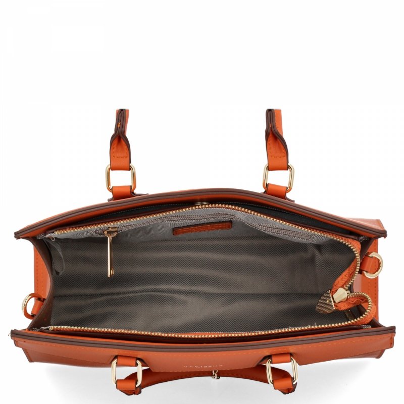 Torebka Damska Elegancki Kuferek 3 Komory firmy Herisson Ruda