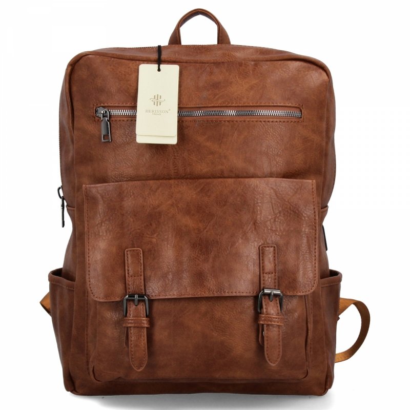 Stylowy Plecak Damski Vintage firmy Herisson Rudy