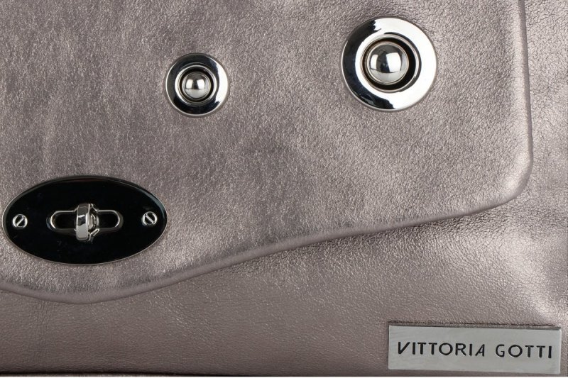 Listonoszka Skórzana VITTORIA GOTTI Made in Italy Stare Złoto