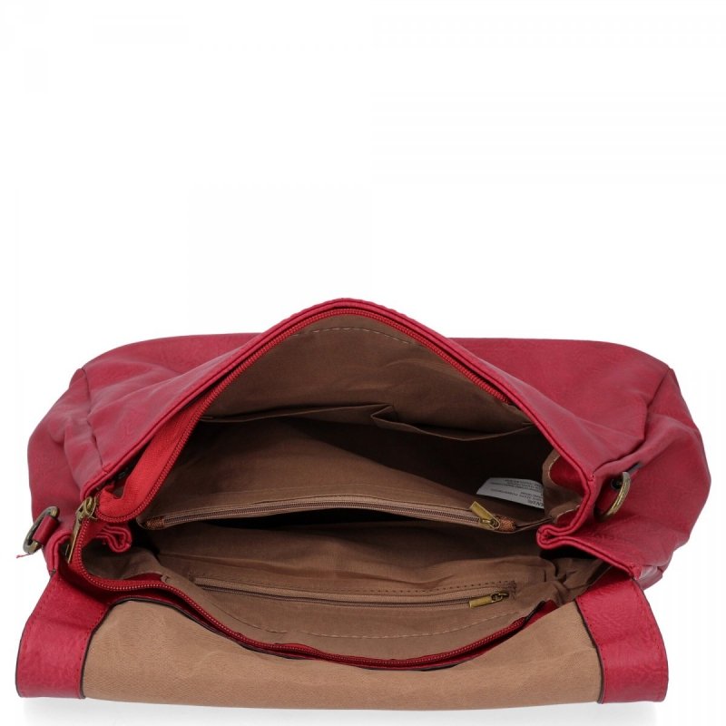 Torebka Damska w Stylu Vintage firmy Hernan Czerwona
