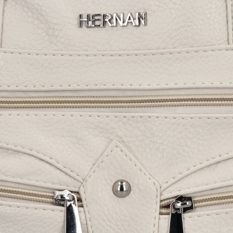 Torebka Damska typu Shopper Bag firmy Hernan Beżowa