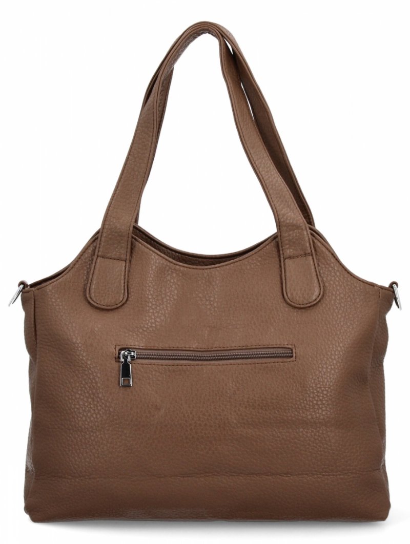 Torebka Damska typu Shopper Bag firmy Herisson Ciemno Beżowa